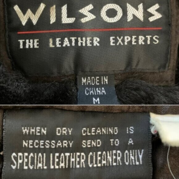 Wilsons Leather Luxurious Brown Faux Fur Collar Cuffs Suede Leather Coat - Picture 16 of 17